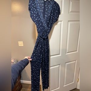 Navy wrap jumpsuit